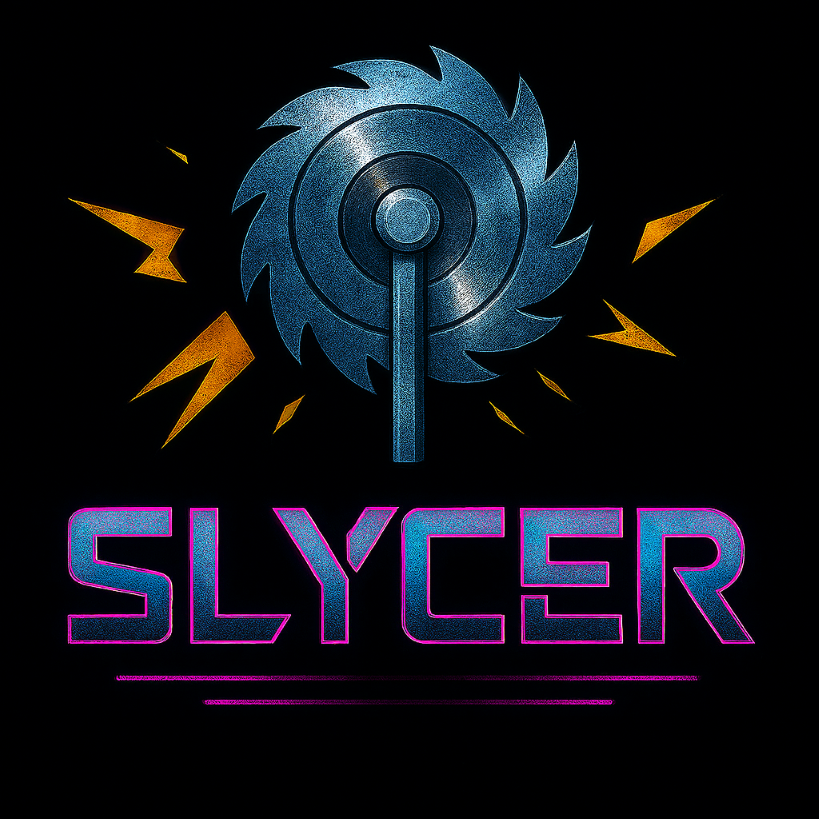 Slycer cyberpunk style logo