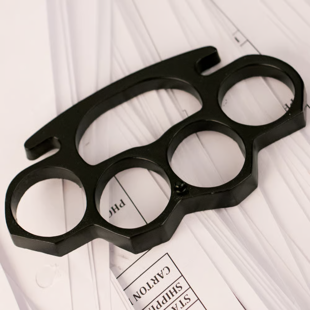 Black knuckle duster non reflective cast metal durability